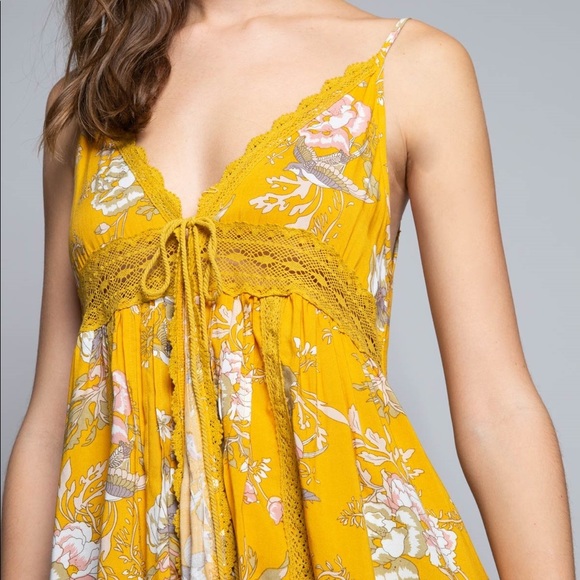 🆕POL Mustard Deep V Cut String Tie Tunic Top - Picture 4 of 7